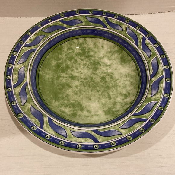 Pier 1 Ceramica Quadrifoglia Pasta Salad Soup Bowl Made in Italy Blue and Green - Picture 2 of 6